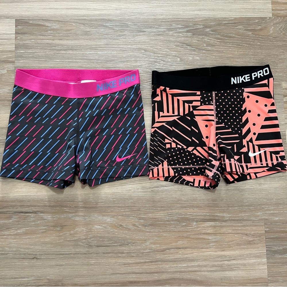 2 pairs Nike pro shorts